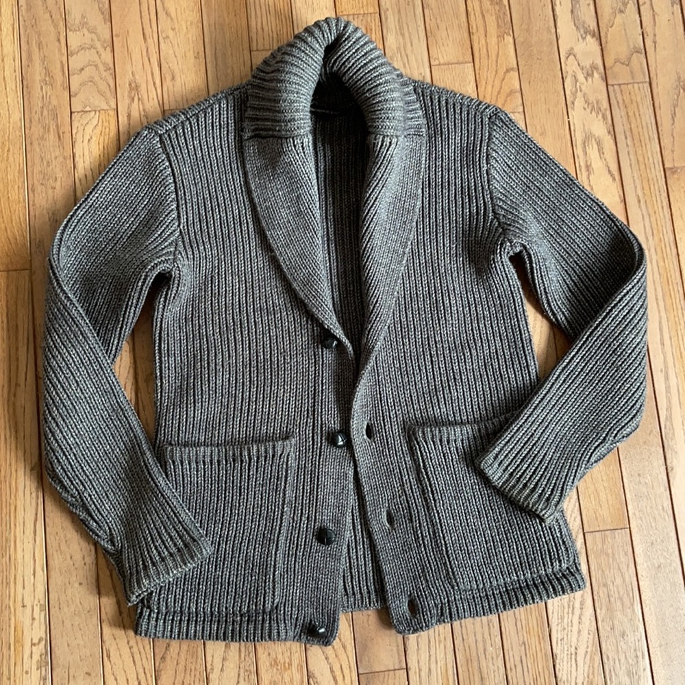 John Varvatos Chunky Knit Wool Cardigan